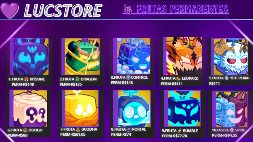 💜 🍎 FRUTAS PERMANENTES | LUCSTORE 🛒